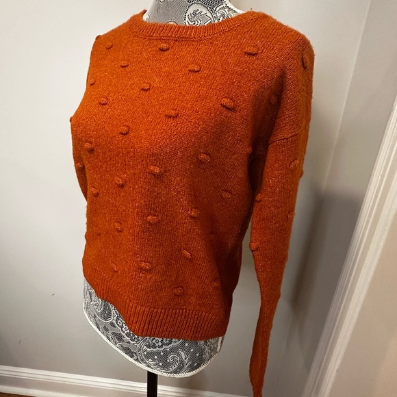 Love by Design XS Orange Embossed 3D Polka Dot Sweater. Soft, Comfortable. Warm. - Picture 2 of 11